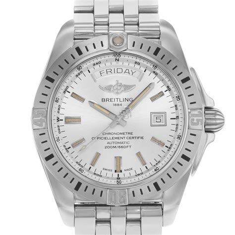 breitling galactic 44 day date auto a45320b9 g797|Breitling Galactic 44 Day Date Steel Silver Dial A45320B9/G797.